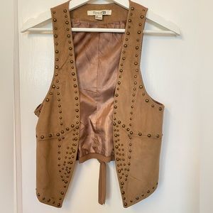 Suede vest with metal detailing size small